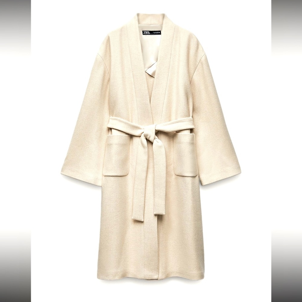 Brand new with tags- MINIMALIST COAT WITH MANTECO WOOL ZW COLLECTION